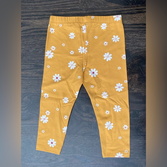 Girls Yellow Marigold Floral Cat Graphic Print Long Sleeve 2-Piece Set 18 Months - Picture 5 of 8